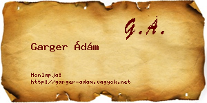 Garger Ádám névjegykártya
